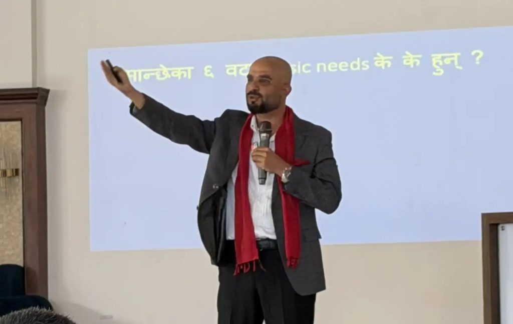 Diwakar Rijal leading insurance agent training