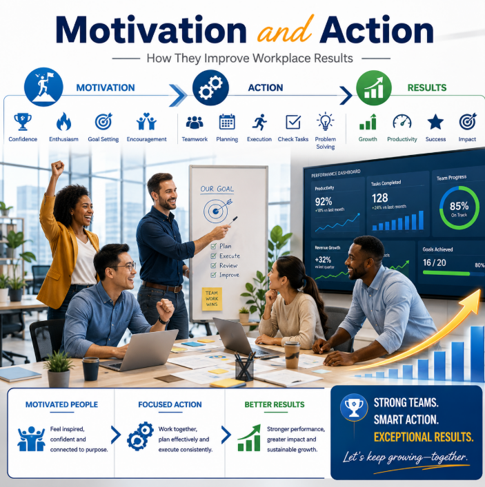 Workplace productivity workshop with team goal-setting exercise